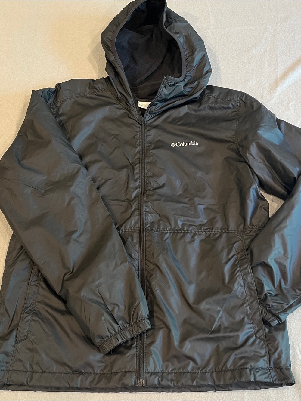 Columbia Black Hooded Fleece Lined Jacket